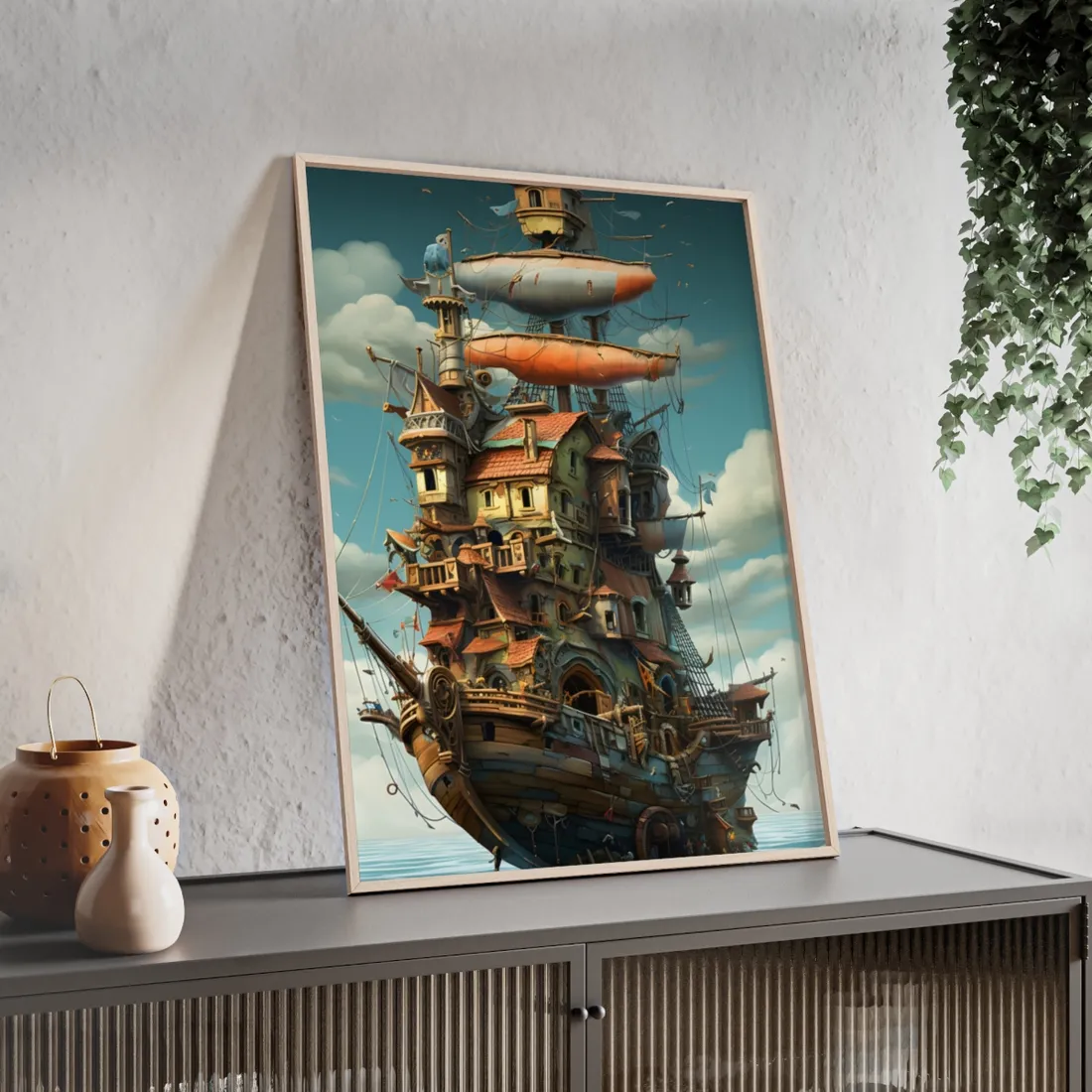 Time-Traveling Swashbucklers: A Crew of Pirates in Adventure - Framed Poster