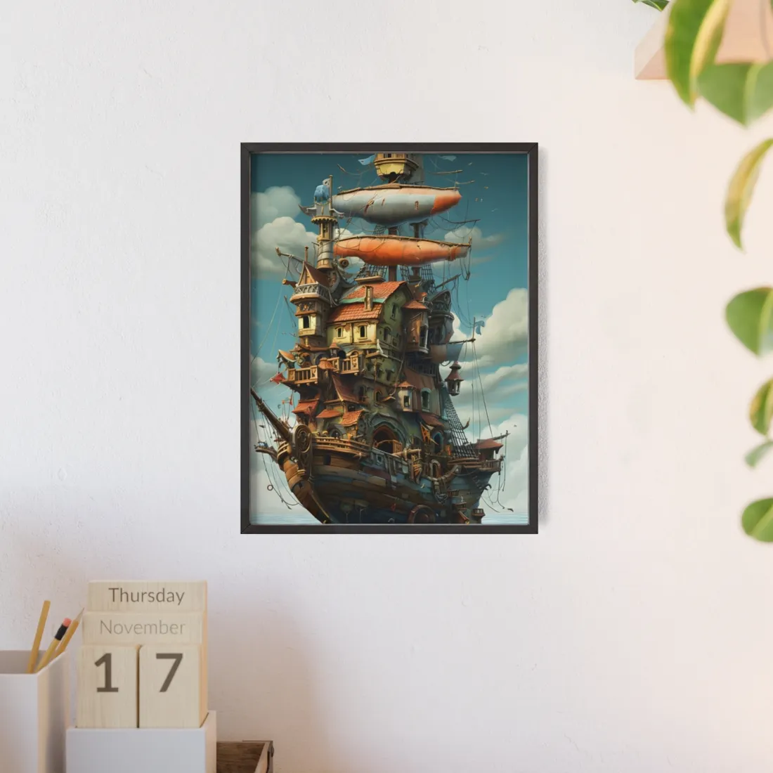 Time-Traveling Swashbucklers: A Crew of Pirates in Adventure - Framed Poster
