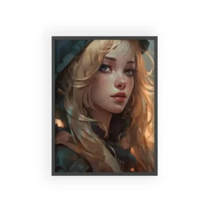 Hooded Blonde Portrait Framed Poster
