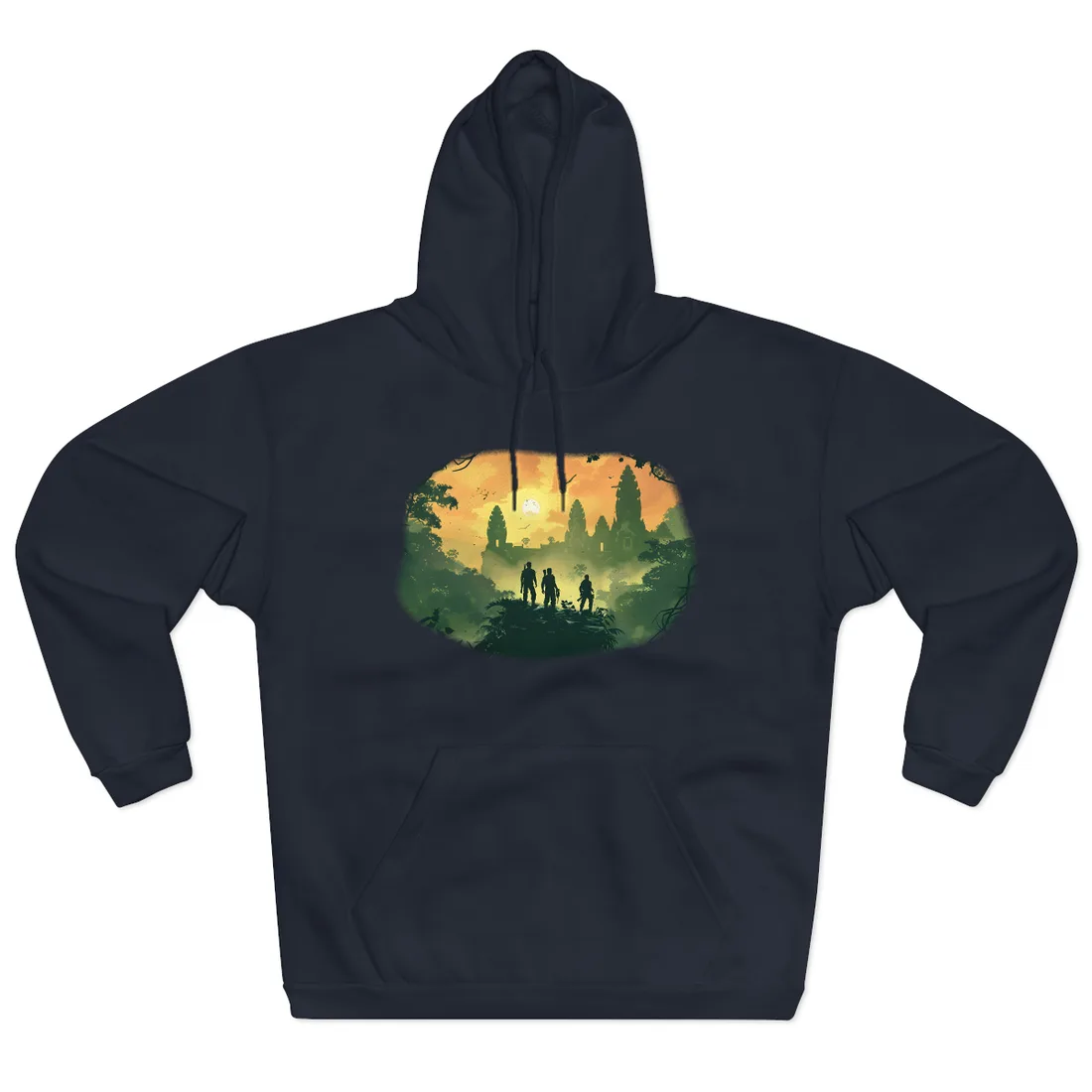 Timeless Grayscale: A Duo's Bond - Hoodie (Navy)