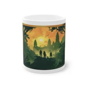Explorers Overlooking Jungle Temple Mug