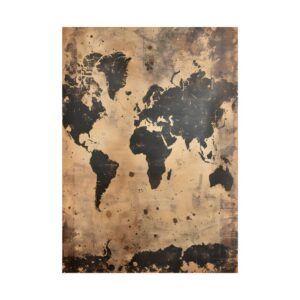 Distressed World Map Poster