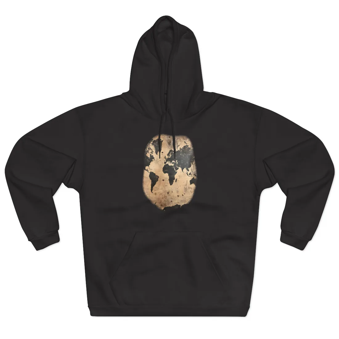Timeless World Map: Elegant - Hoodie (Black)