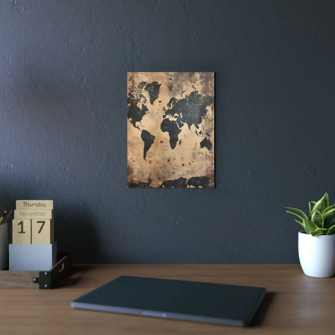 Timeless World Map: Elegant - Metal Poster