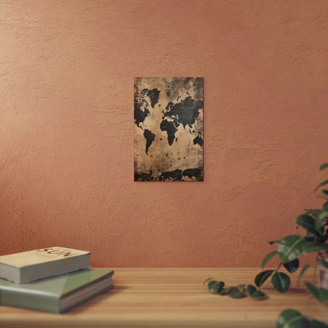 Timeless World Map: Elegant - Metal Poster