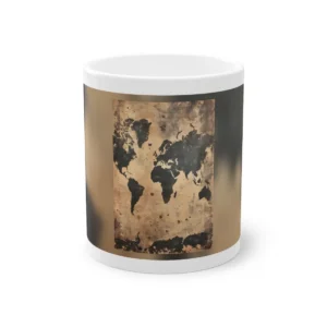 Distressed World Map Mug