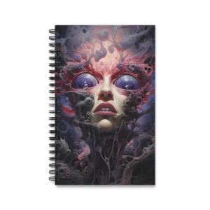 Surreal Face with Purple Eyes Spiral Notebook