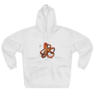 Orange Octopus Ink Painting Hoodie