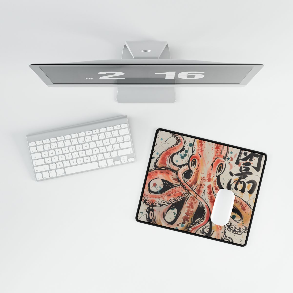 Traditional Japanese Octopus Artwork: Ukiyo-e Print - Desk Mat