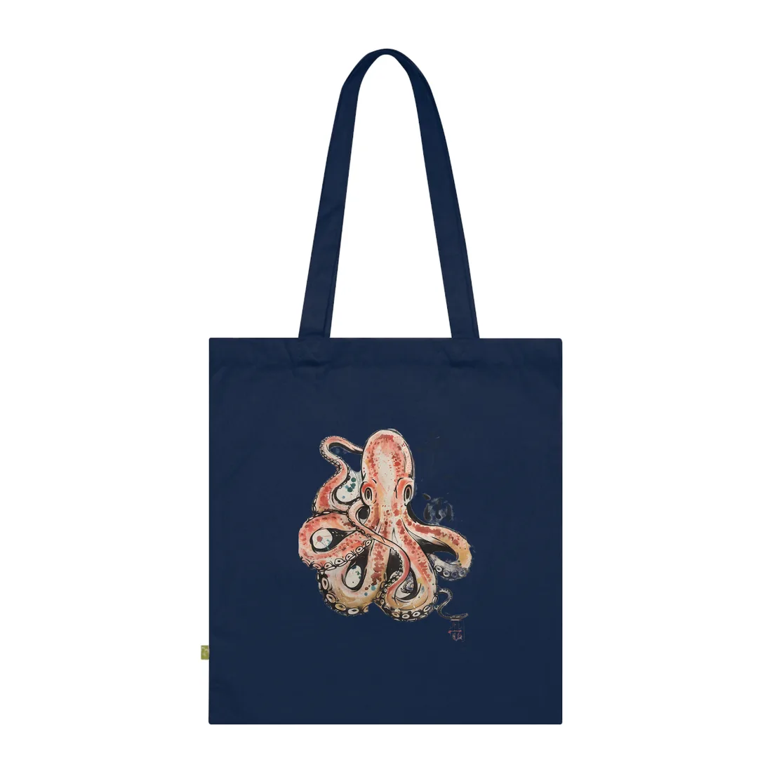 Traditional Japanese Octopus Artwork: Ukiyo-e Print - Tote Bag (French Navy)