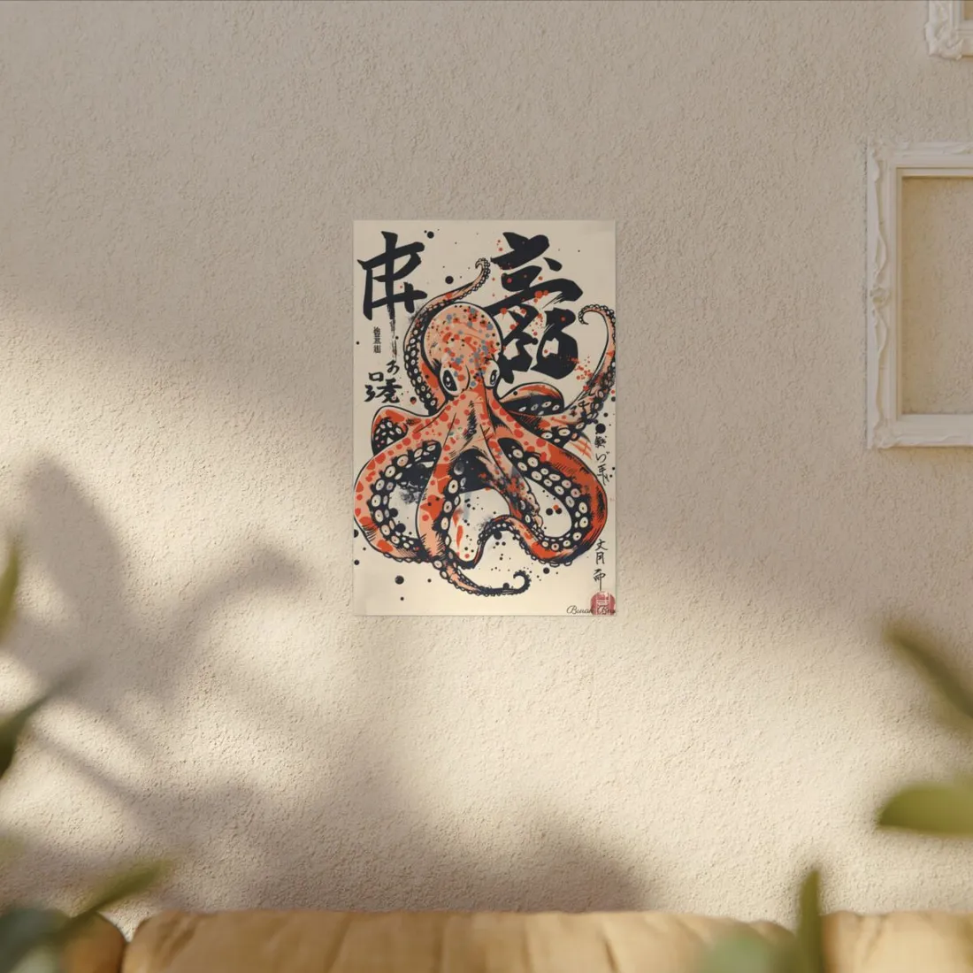Traditional Octopus: Ukiyo-E Style Japanese Art - Canvas