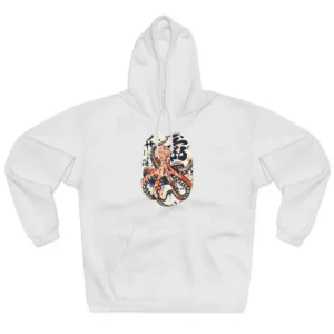 Orange Octopus with Calligraphy Hoodie