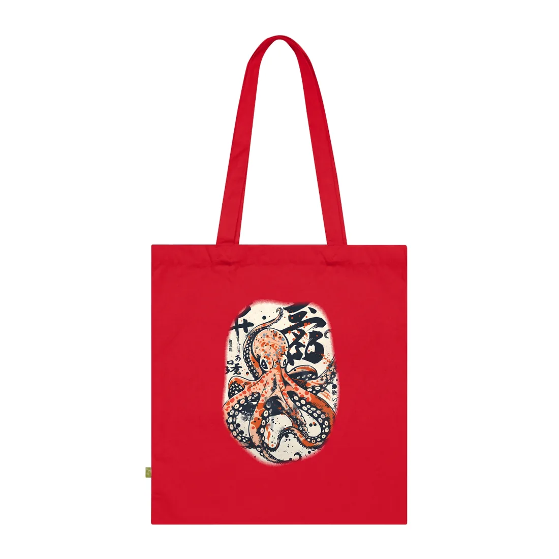 Traditional Octopus: Ukiyo-E Style Japanese Art - Tote Bag (Classic Red)