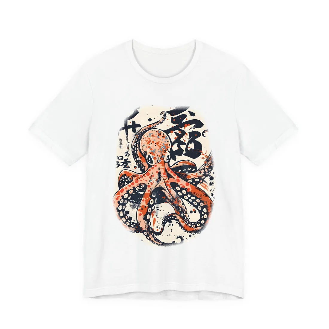 Traditional Octopus: Ukiyo-E Style Japanese Art - T-Shirt (White)