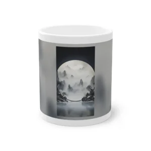 Misty Mountains Through Circular Frame Mug