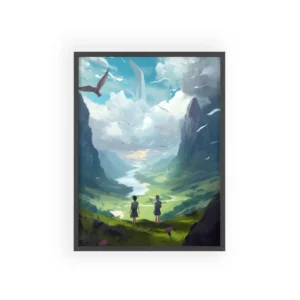Children Overlooking a Valley Framed Poster