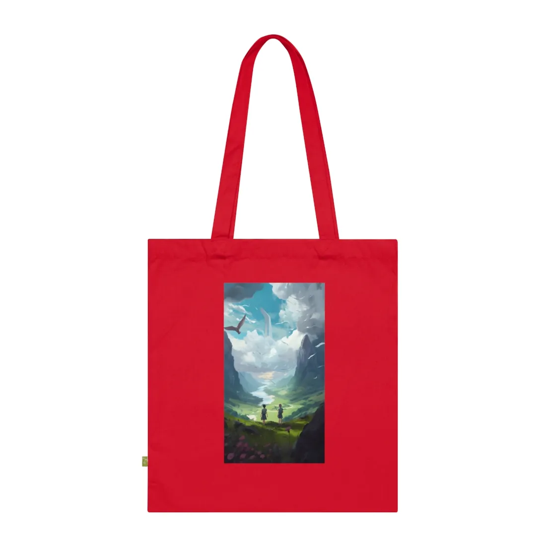 Tranquil Meadow Figures: Realistic Painting of People - Tote Bag