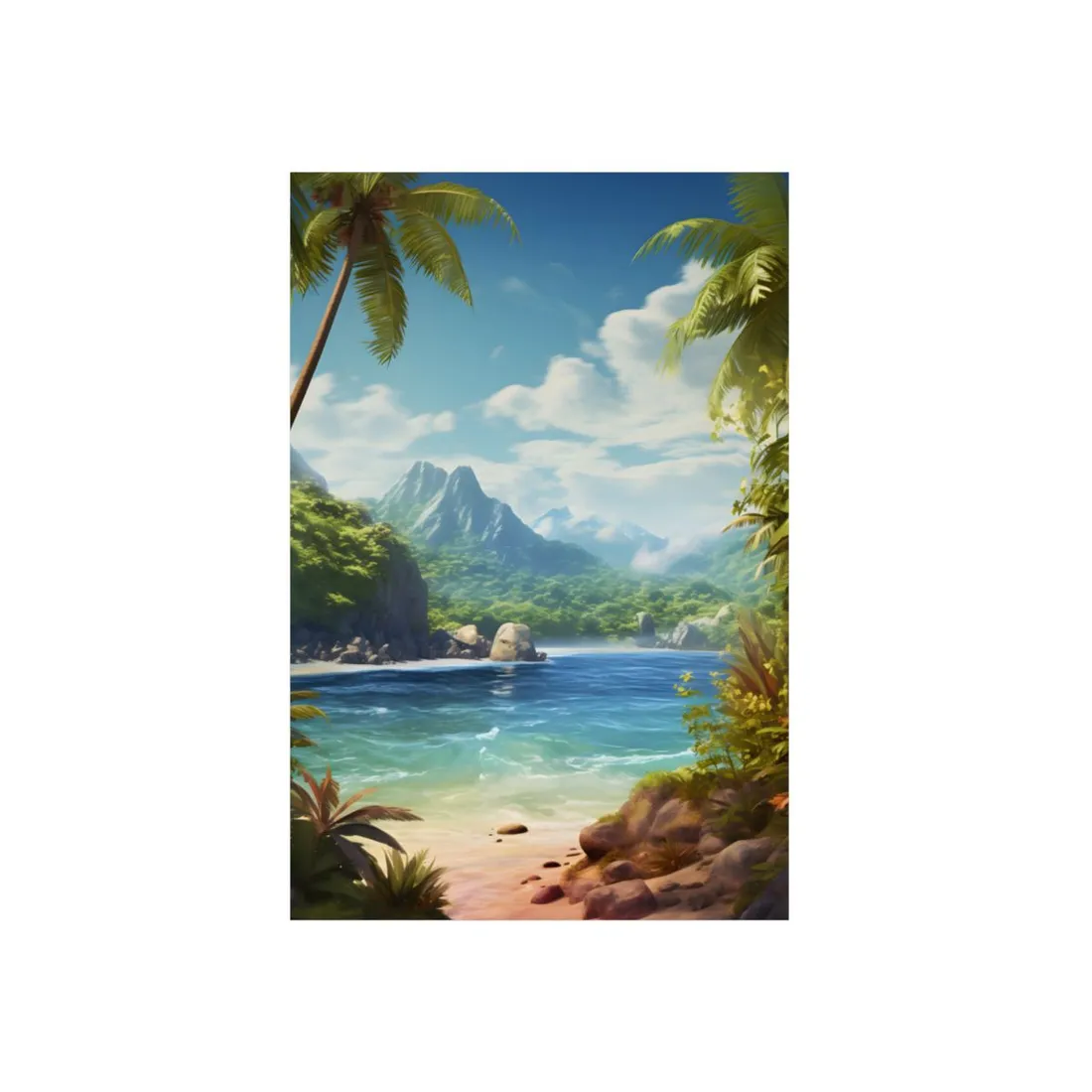 Tranquil Tropical Beach: Island Paradise - Metal Poster