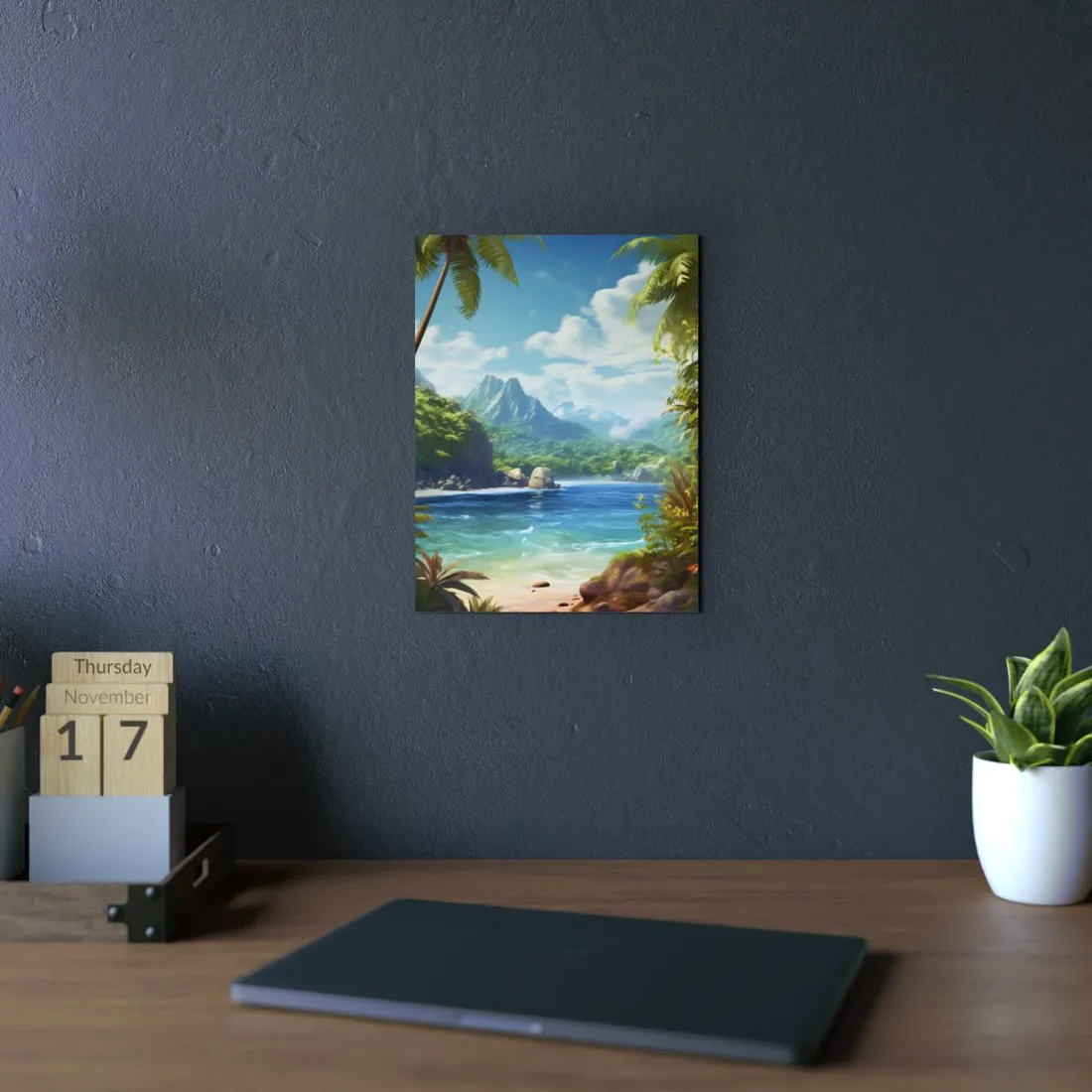 Tranquil Tropical Beach: Island Paradise - Metal Poster
