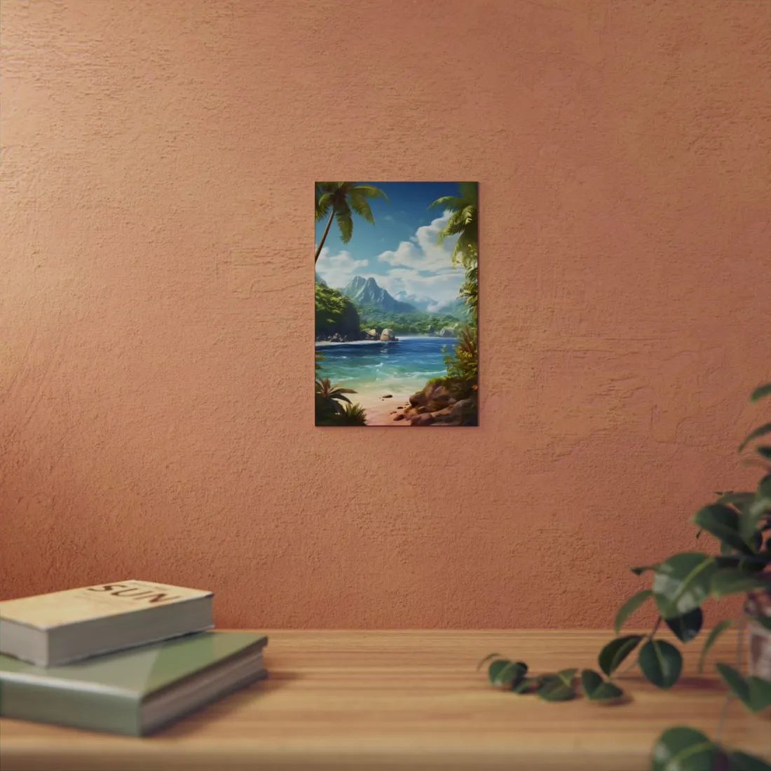 Tranquil Tropical Beach: Island Paradise - Metal Poster