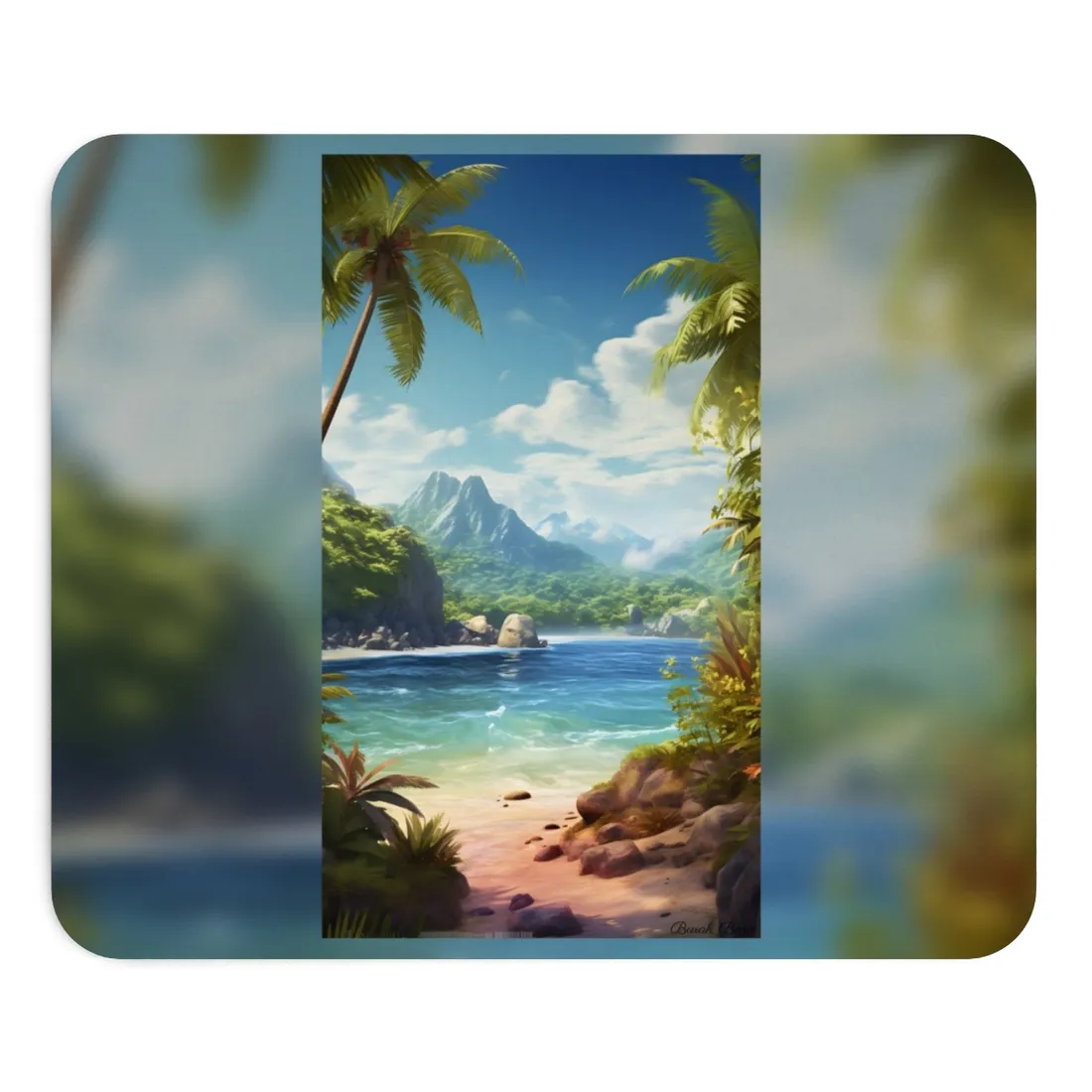 Tranquil Tropical Beach: Island Paradise - Mouse Pad