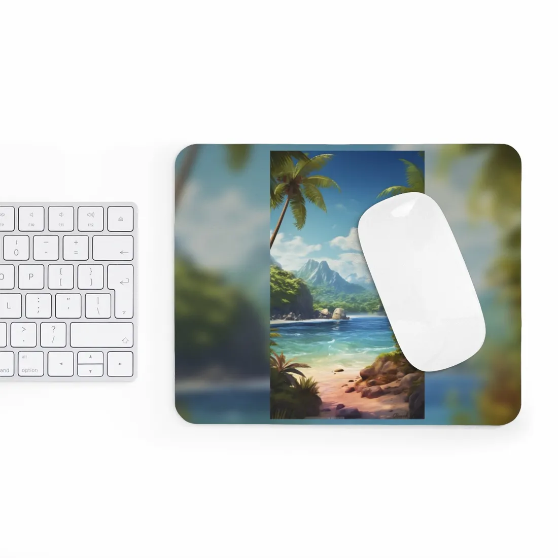 Tranquil Tropical Beach: Island Paradise - Mouse Pad