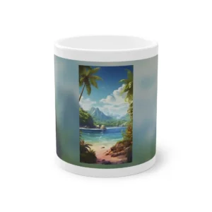 Tropical Bay with Palm Trees Mug