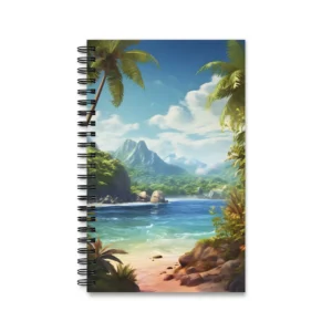 Tropical Bay with Palm Trees Spiral Notebook