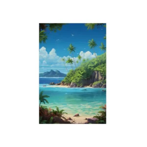 Turquoise Bay with Palm Trees Metal Poster