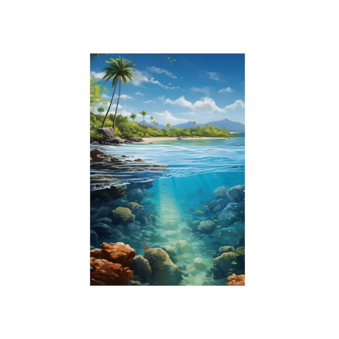 Tranquil Tropical Paradise: Relaxed Island Getaway Art - Metal Poster
