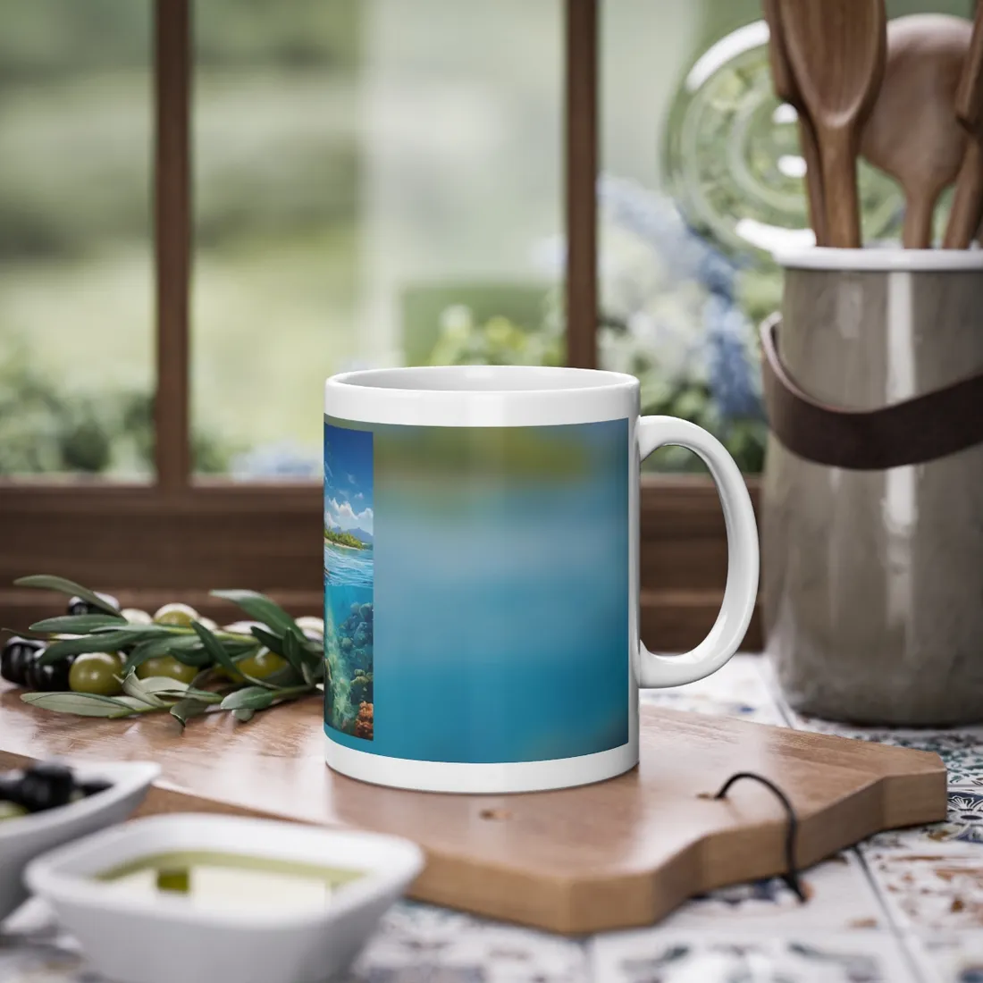 Tranquil Tropical Paradise: Relaxed Island Getaway Art - Mug