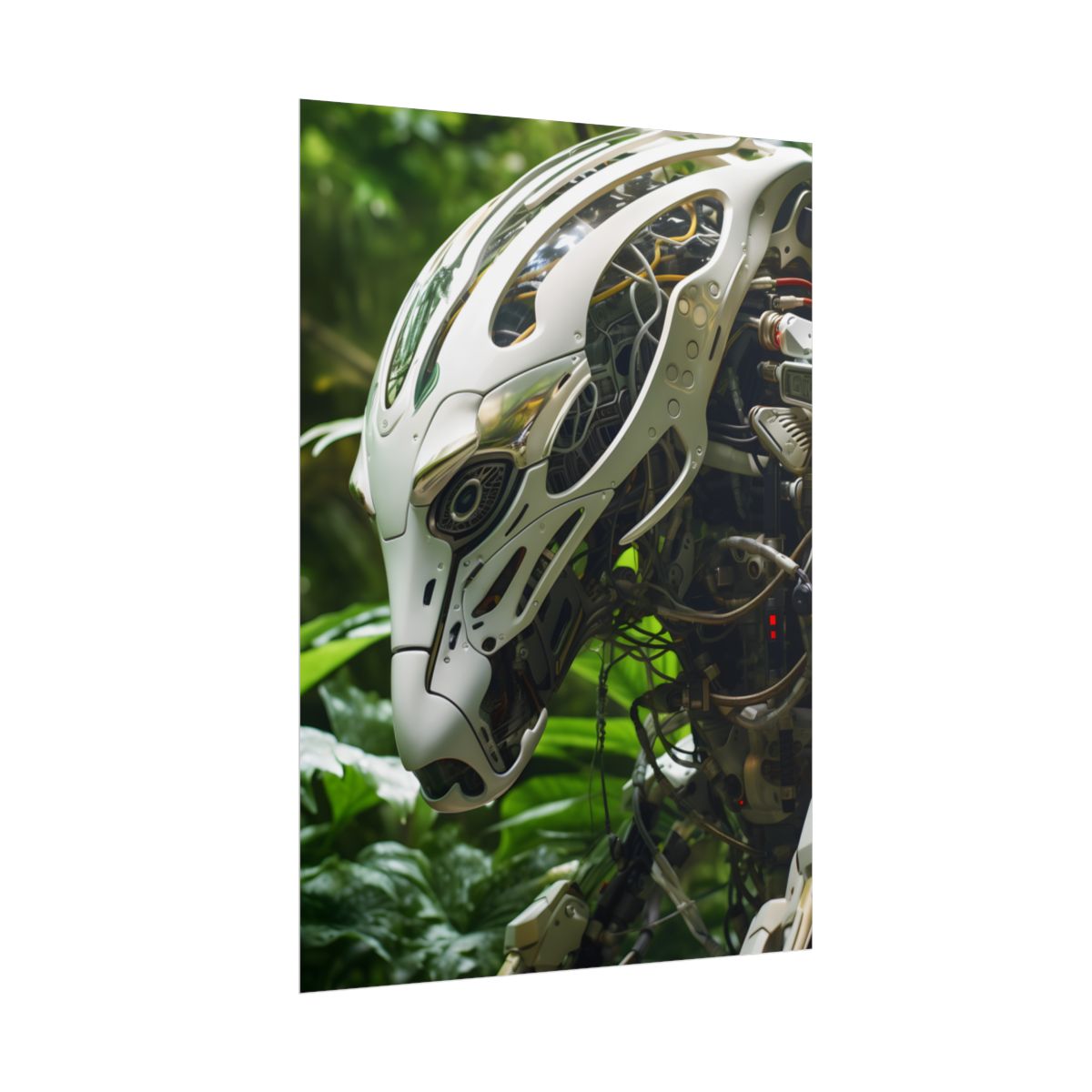 Tranquil Wildlife Sanctuary: AI-Operated Robot in Nature's Harmony - Poster