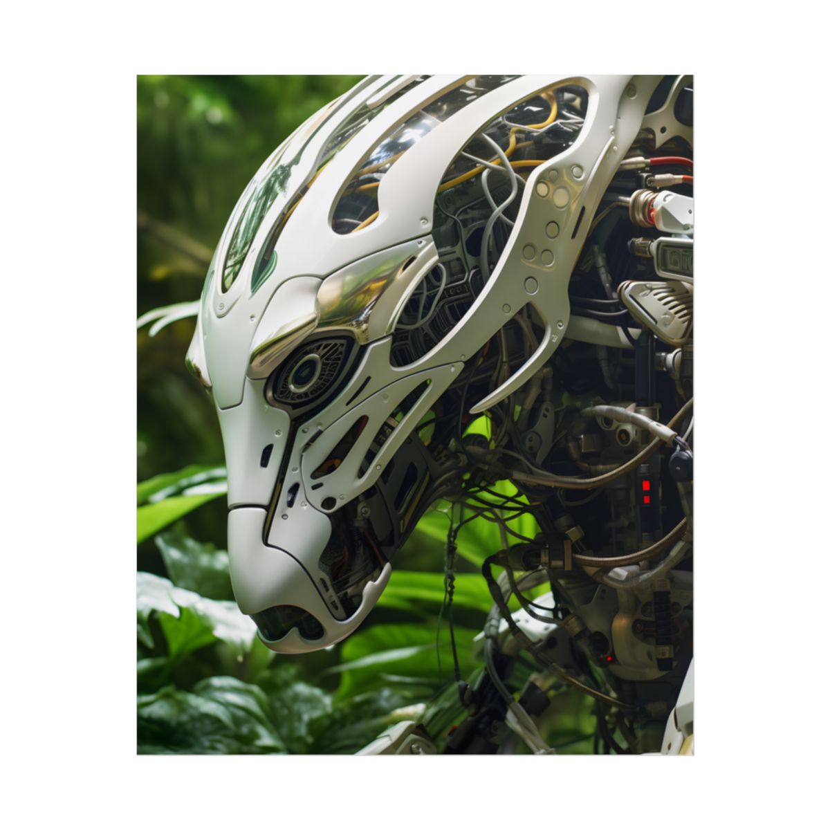 Tranquil Wildlife Sanctuary: AI-Operated Robot in Nature's Harmony - Poster