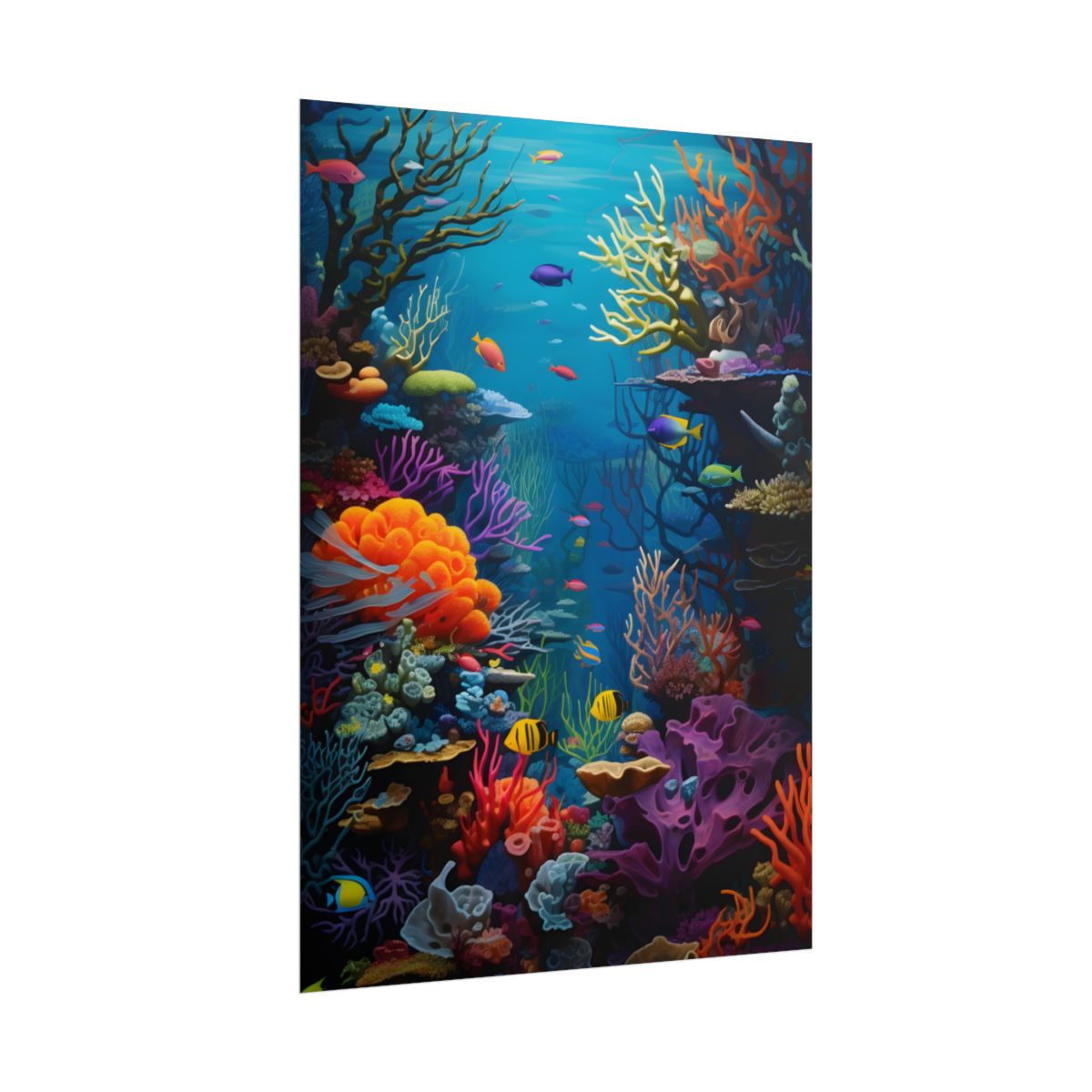 Treasured Coral Reef Oasis: A Marine Life Masterpiece - Artwork - Poster