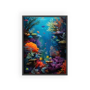 Colorful Coral Reef Underwater Framed Poster