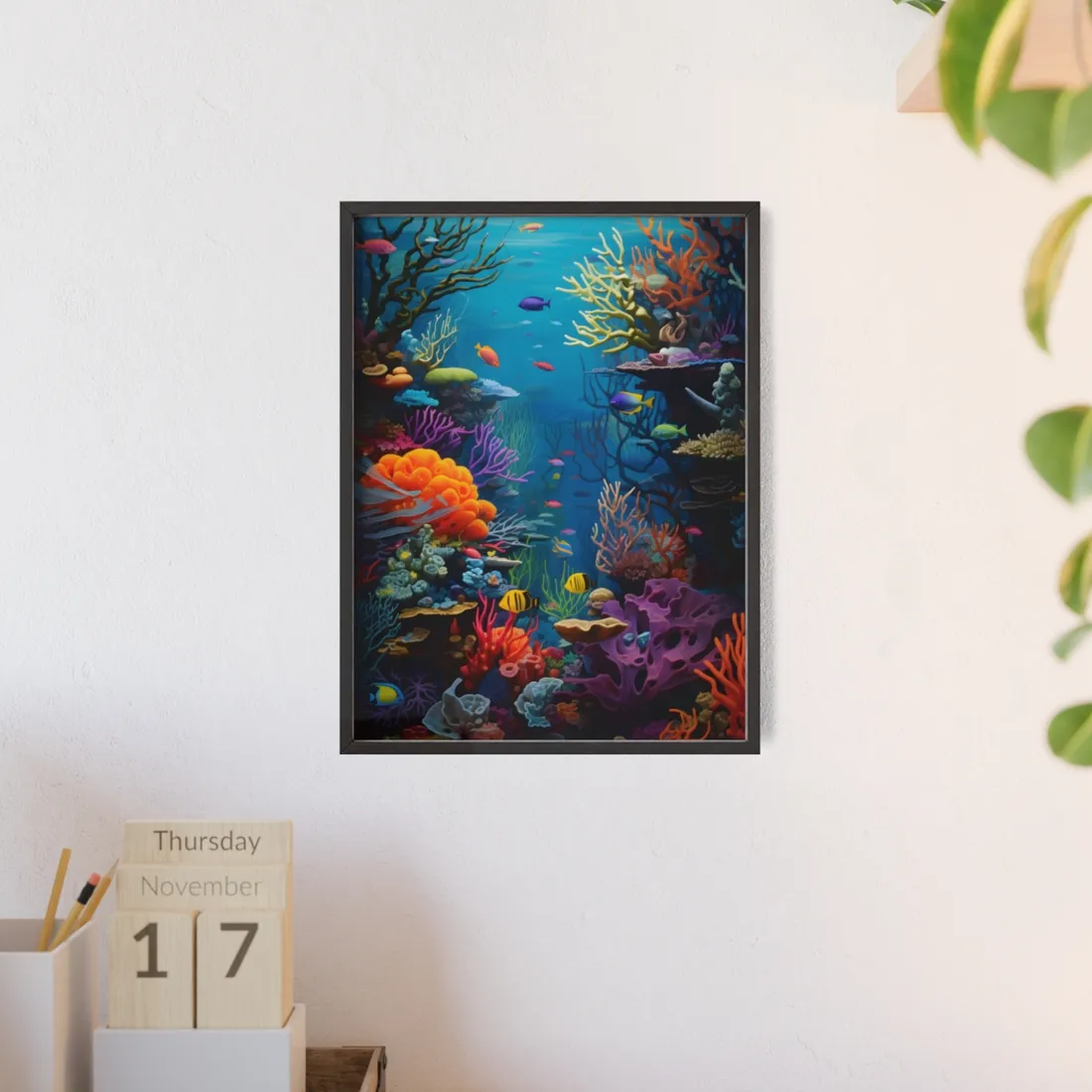 Treasured Coral Reef Oasis: A Marine Life Masterpiece - Framed Poster