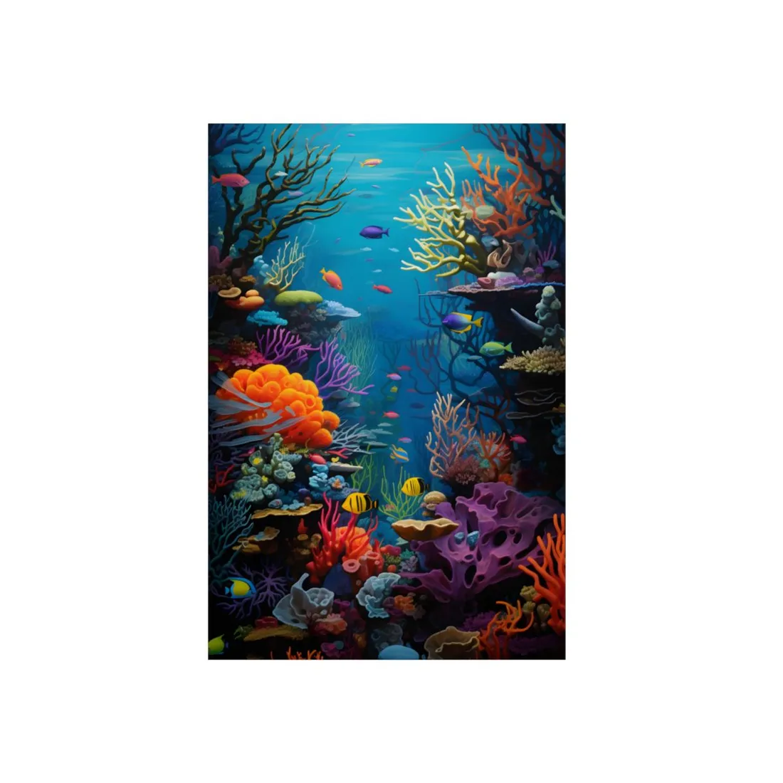Treasured Coral Reef Oasis: A Marine Life Masterpiece - Metal Poster
