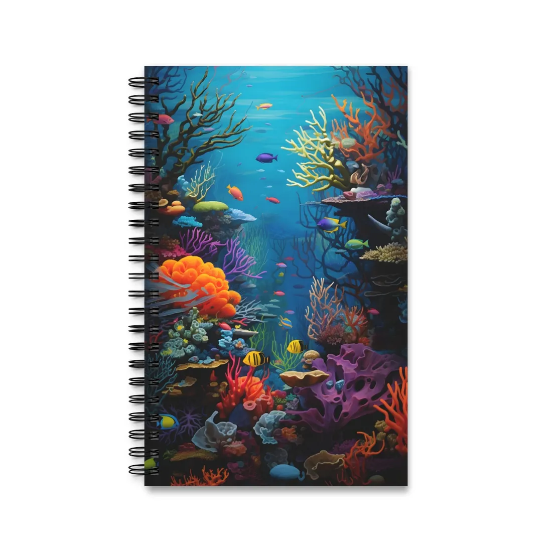 Treasured Coral Reef Oasis: A Marine Life Masterpiece - Spiral Notebook