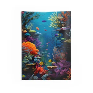 Colorful Coral Reef Underwater Wall Tapestry