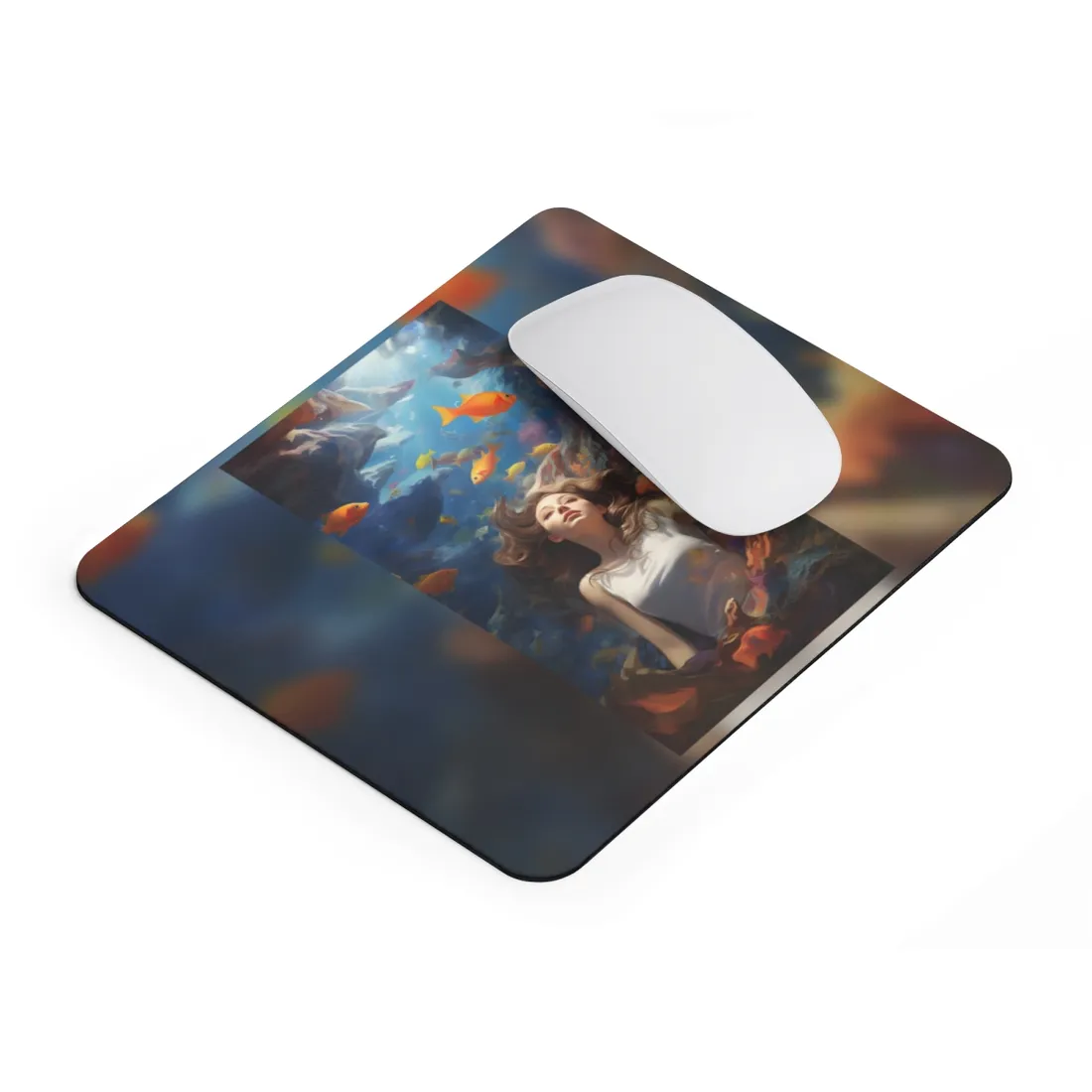 Tropical Getaway: Digital Artwork of Beach Vacation Scene - Mouse Pad