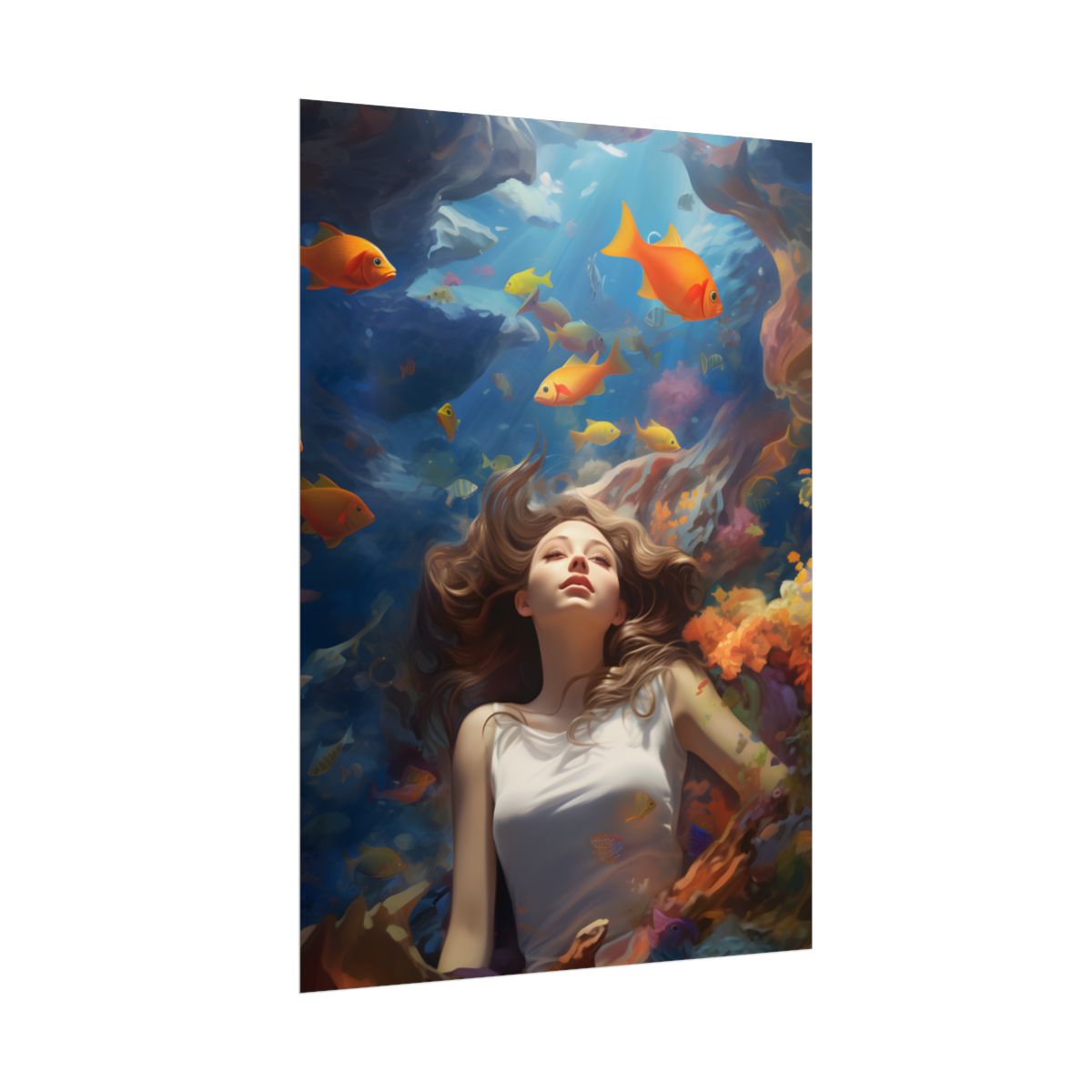 Tropical Getaway: Digital Artwork of Beach Vacation Scene - Poster