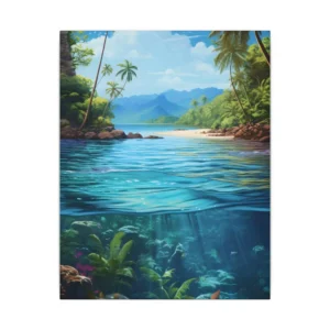 Tropical Beach with Underwater Coral Canvas Print