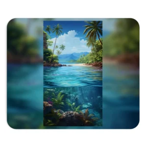 Tropical Beach with Underwater Coral Mouse Pad