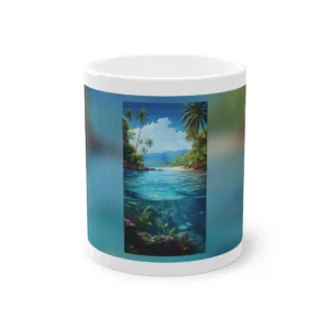 Tropical Beach with Underwater Coral Mug
