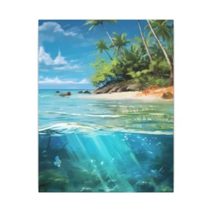 Palm Beach with Underwater Reef Canvas Print