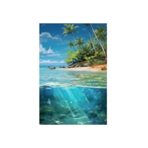 Palm Beach with Underwater Reef Metal Poster