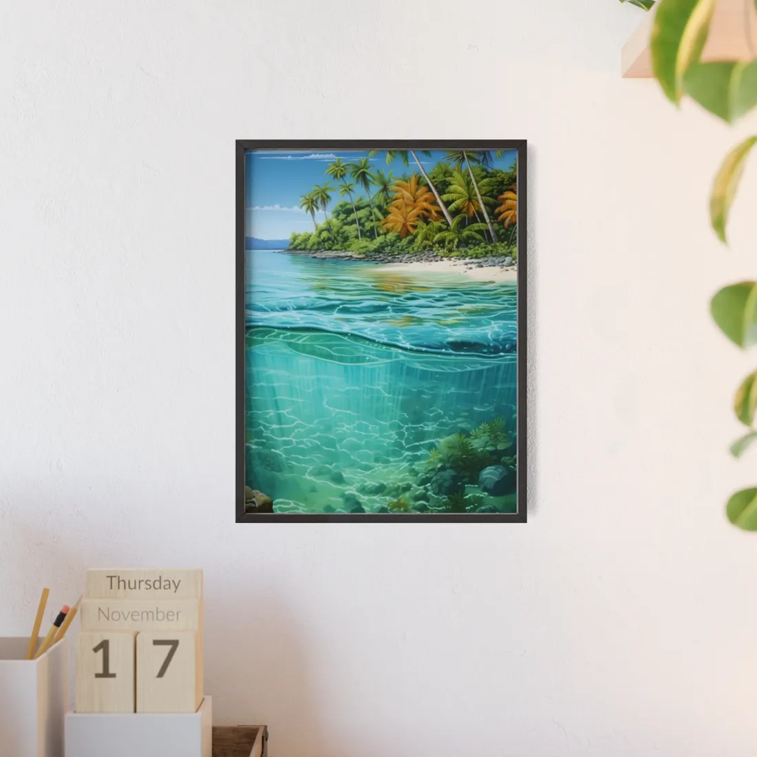 Tropical Island Paradise: Serene Natural Beauty - Framed Poster