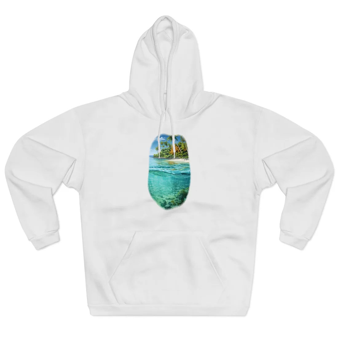 Tropical Island Paradise: Serene Natural Beauty - Hoodie (White)
