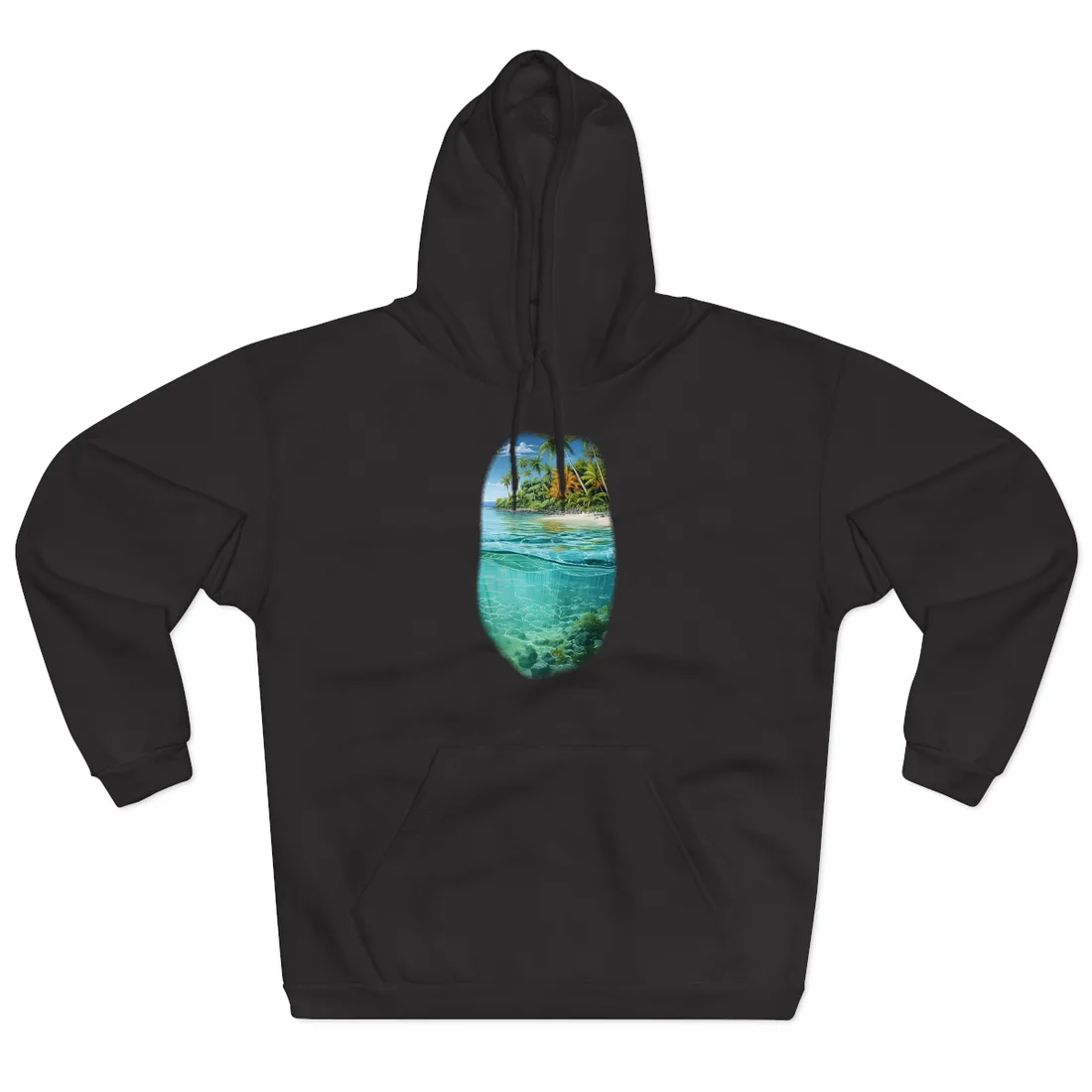 Tropical Island Paradise: Serene Natural Beauty - Hoodie (Black)