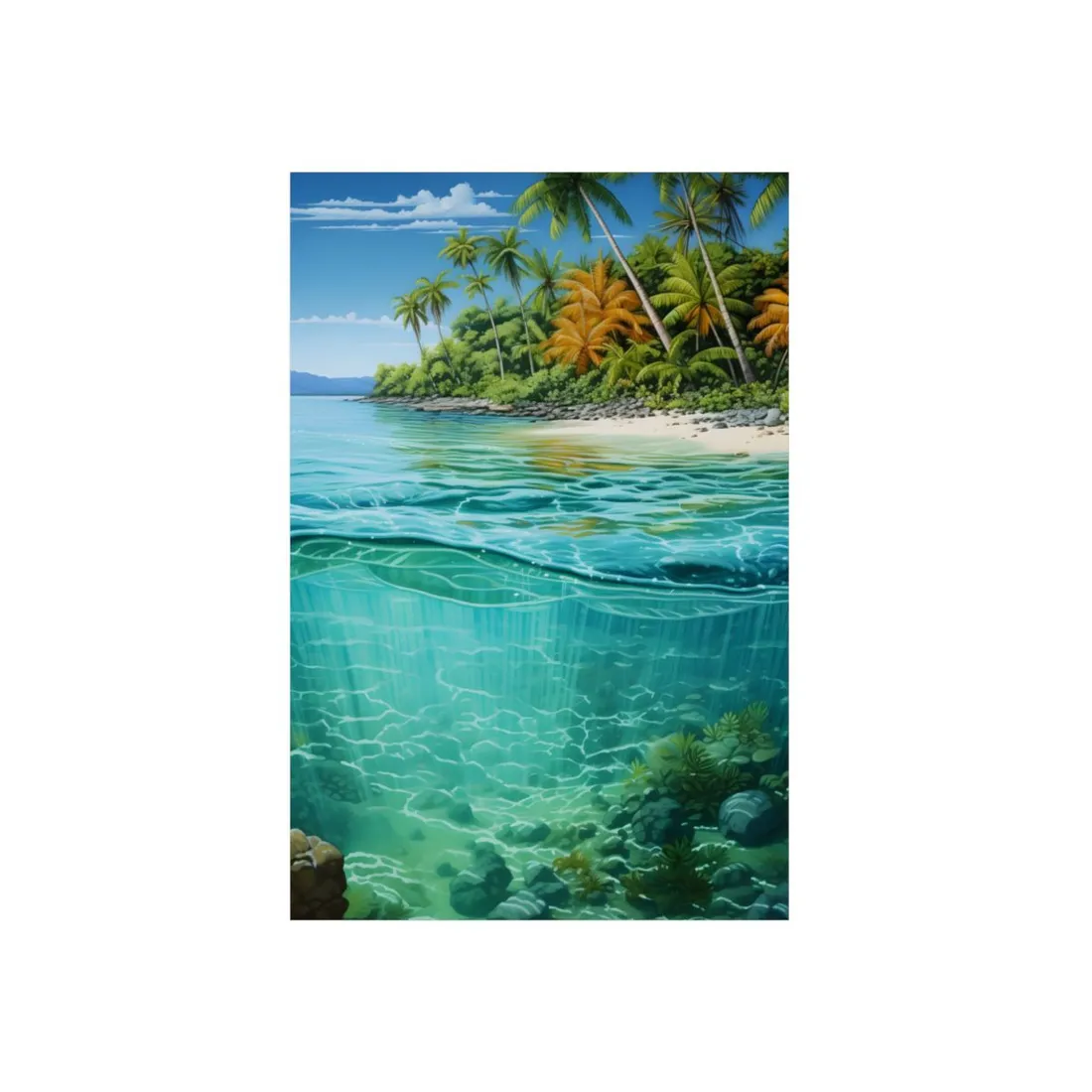 Tropical Island Paradise: Serene Natural Beauty - Metal Poster